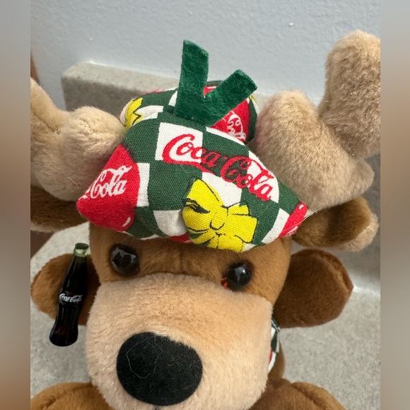 Vintage 1998 Coca Cola Plush Moose Collectible 5” Stuffed Animal Toy - Picture 2 of 5
